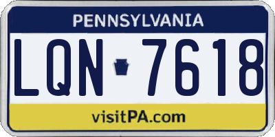 PA license plate LQN7618