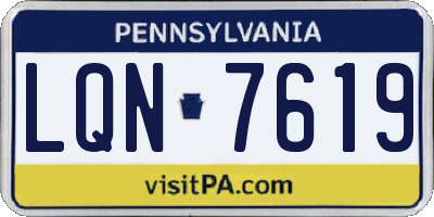 PA license plate LQN7619