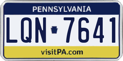 PA license plate LQN7641