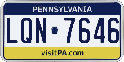 PA license plate LQN7646
