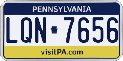 PA license plate LQN7656