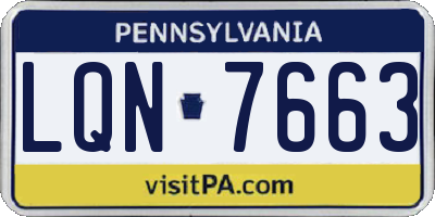 PA license plate LQN7663