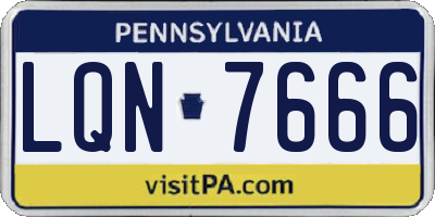 PA license plate LQN7666