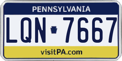 PA license plate LQN7667