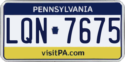 PA license plate LQN7675