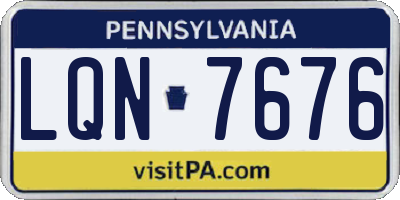 PA license plate LQN7676