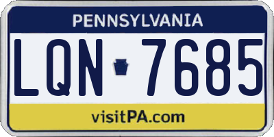 PA license plate LQN7685