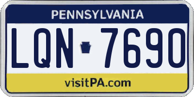 PA license plate LQN7690