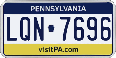 PA license plate LQN7696