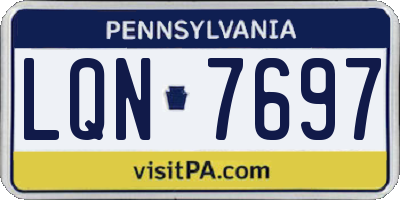 PA license plate LQN7697