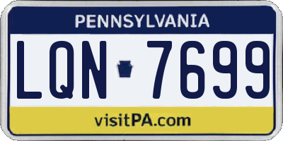 PA license plate LQN7699
