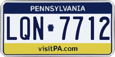 PA license plate LQN7712