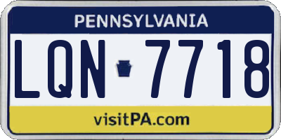 PA license plate LQN7718