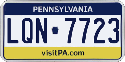 PA license plate LQN7723