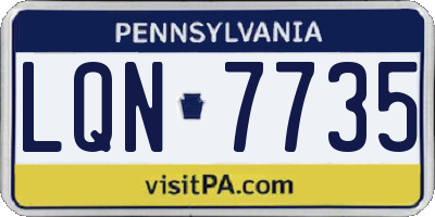 PA license plate LQN7735