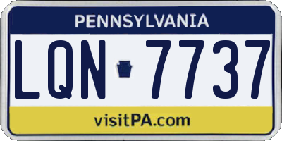 PA license plate LQN7737