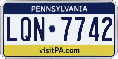 PA license plate LQN7742
