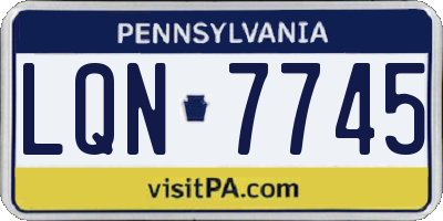 PA license plate LQN7745