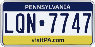 PA license plate LQN7747