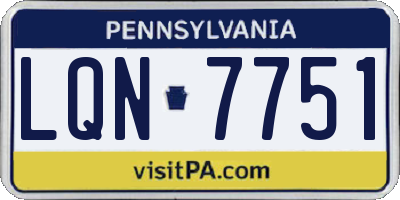 PA license plate LQN7751