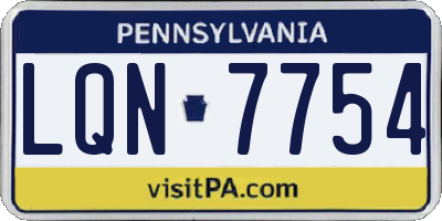 PA license plate LQN7754