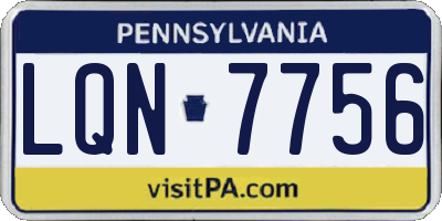 PA license plate LQN7756