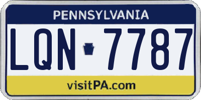 PA license plate LQN7787