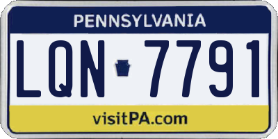PA license plate LQN7791