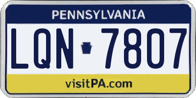 PA license plate LQN7807