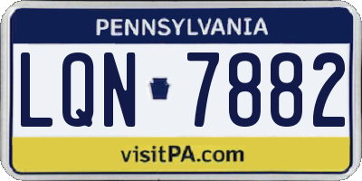 PA license plate LQN7882