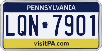 PA license plate LQN7901
