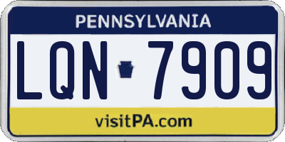 PA license plate LQN7909