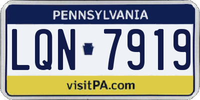 PA license plate LQN7919