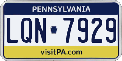 PA license plate LQN7929