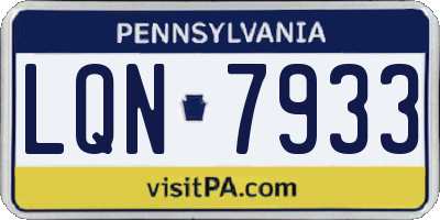 PA license plate LQN7933