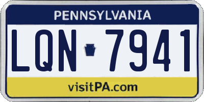PA license plate LQN7941