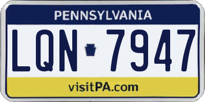 PA license plate LQN7947