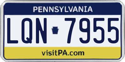 PA license plate LQN7955