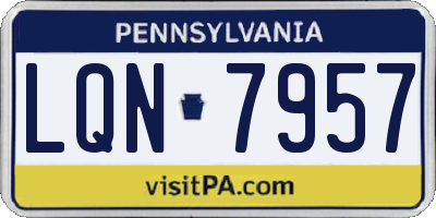 PA license plate LQN7957