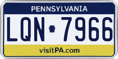 PA license plate LQN7966