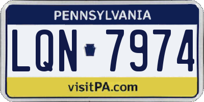 PA license plate LQN7974