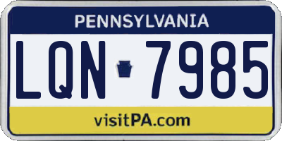 PA license plate LQN7985