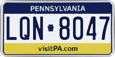 PA license plate LQN8047