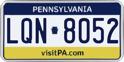 PA license plate LQN8052