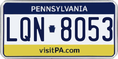 PA license plate LQN8053
