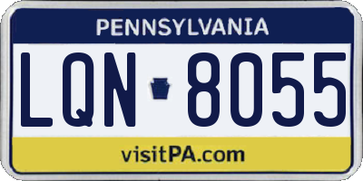 PA license plate LQN8055