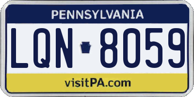 PA license plate LQN8059