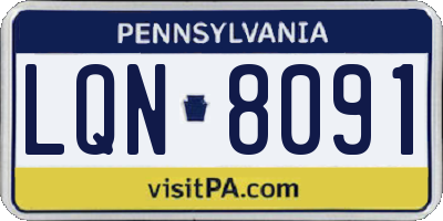 PA license plate LQN8091