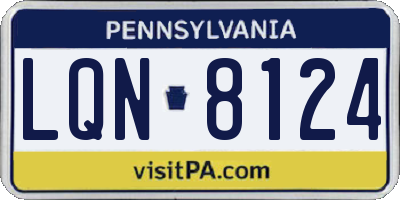 PA license plate LQN8124
