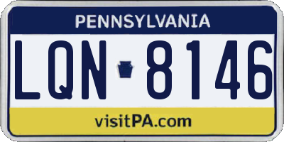 PA license plate LQN8146